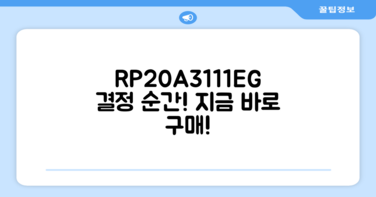 RP20A3111EG, 구매 결정하세요
