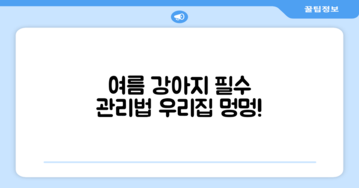 여름철 우리집 강아지 관리법