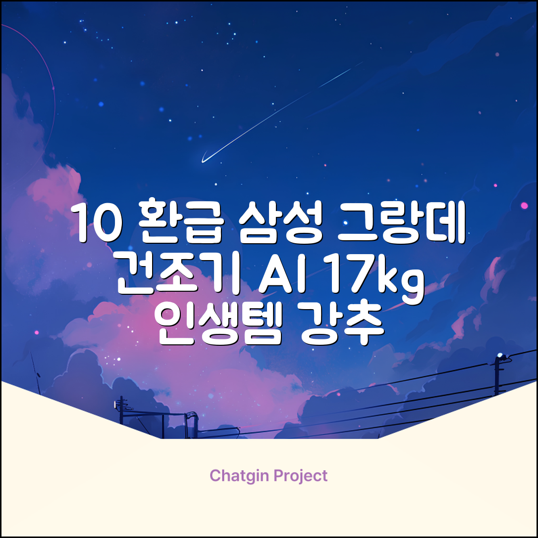 [10% 환급가전] 삼성전자 그랑데 건조기 AI 이녹스 DV17T8740BP 17kg 방문설치 추천 리뷰