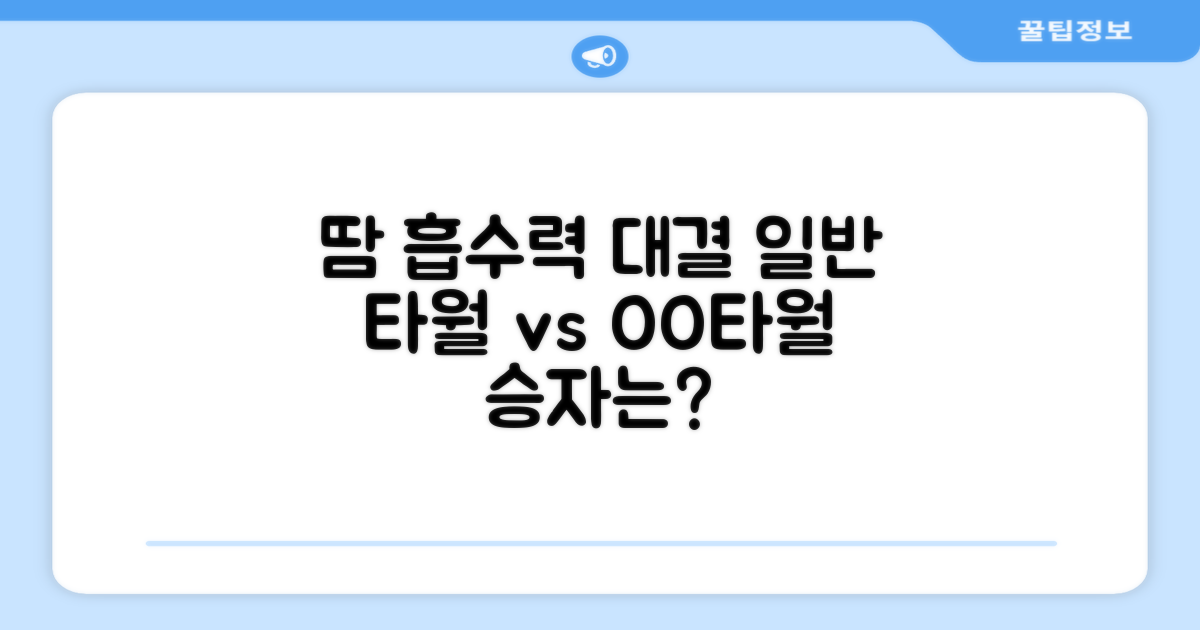 땀 흡수력, 일반 타월과 비교