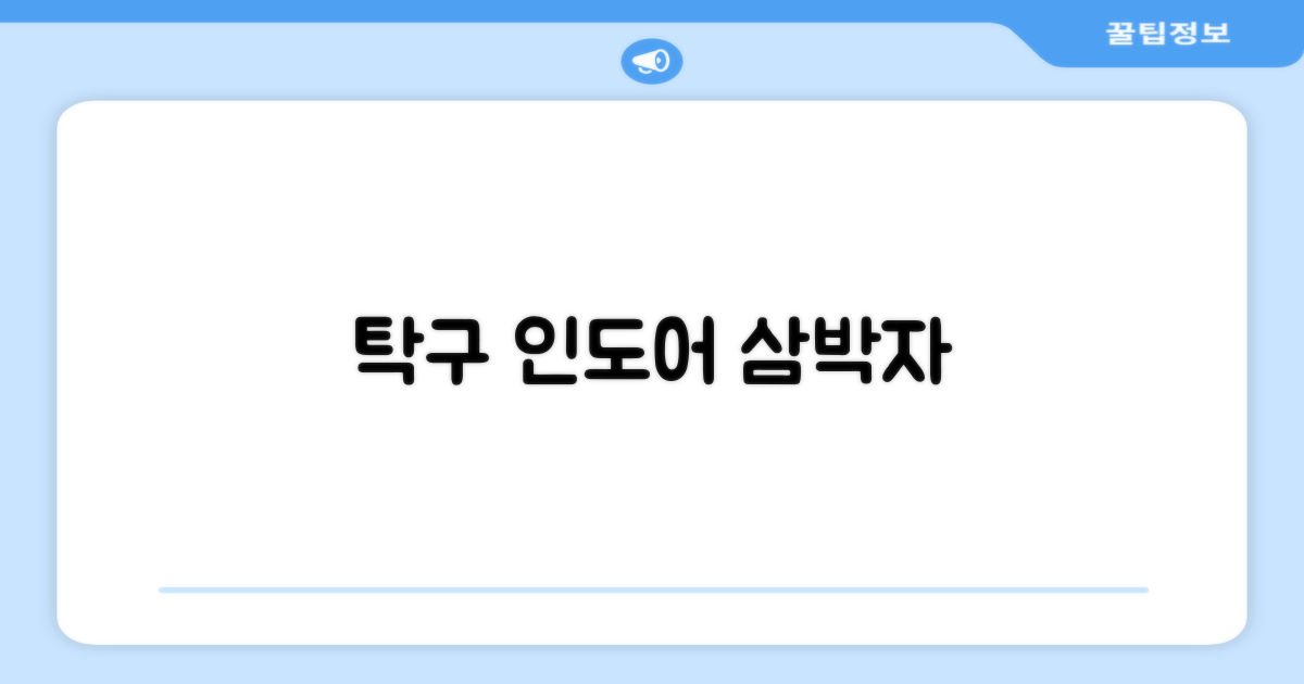 가벼움, 인도어, 탁구: 삼박자!