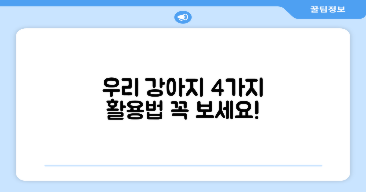 4가지 활용법, 우리 강아지에게!