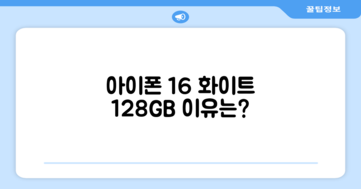 아이폰 16, 왜 화이트 128GB인가?