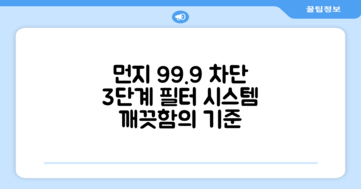 3단계 필터 시스템, 99.9% 먼지 차단