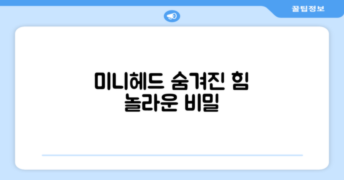 미니헤드의 숨겨진 장점