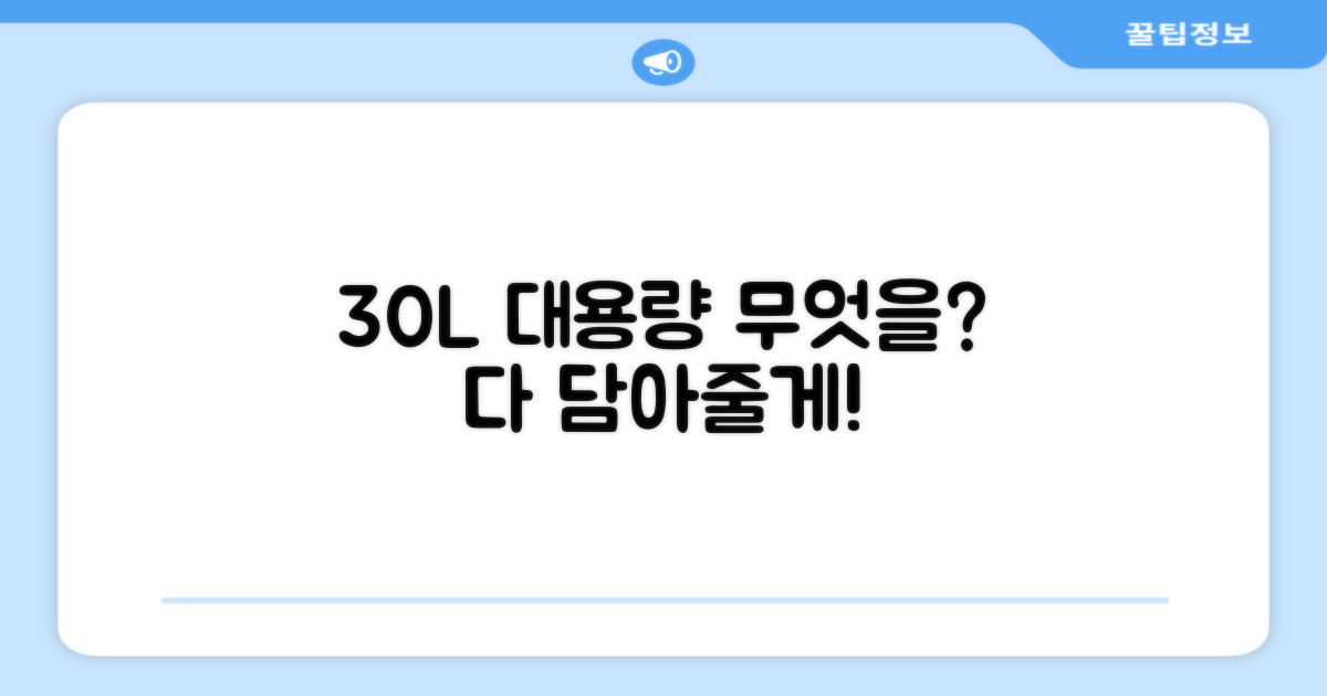 30L 대용량, 무엇을 담을까?
