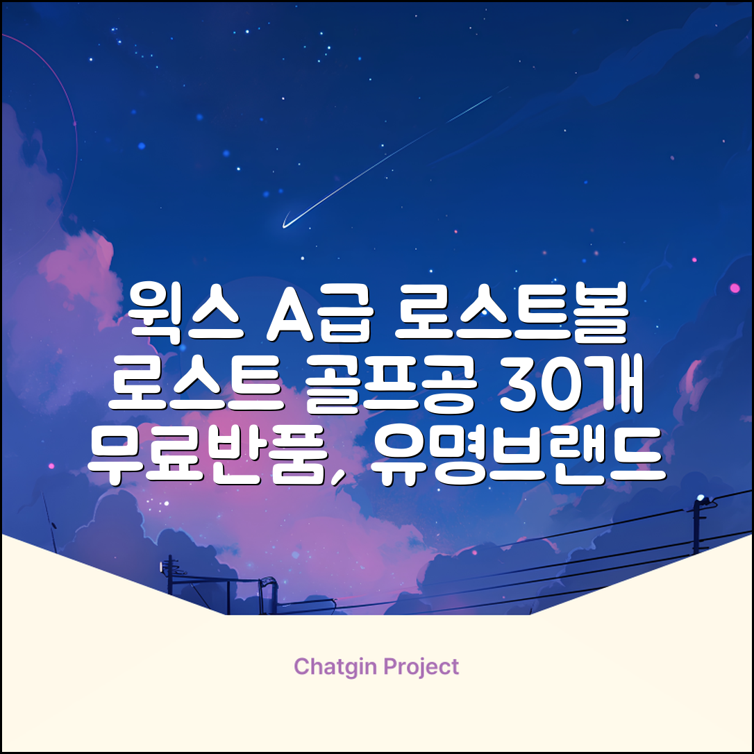 [윅스 진짜 깨끗한 볼] A+급 무료반품 로스트 골프공 로스트볼 유명브랜드, [A+ 브랜드혼합] 화이트, 30개 추천 리뷰