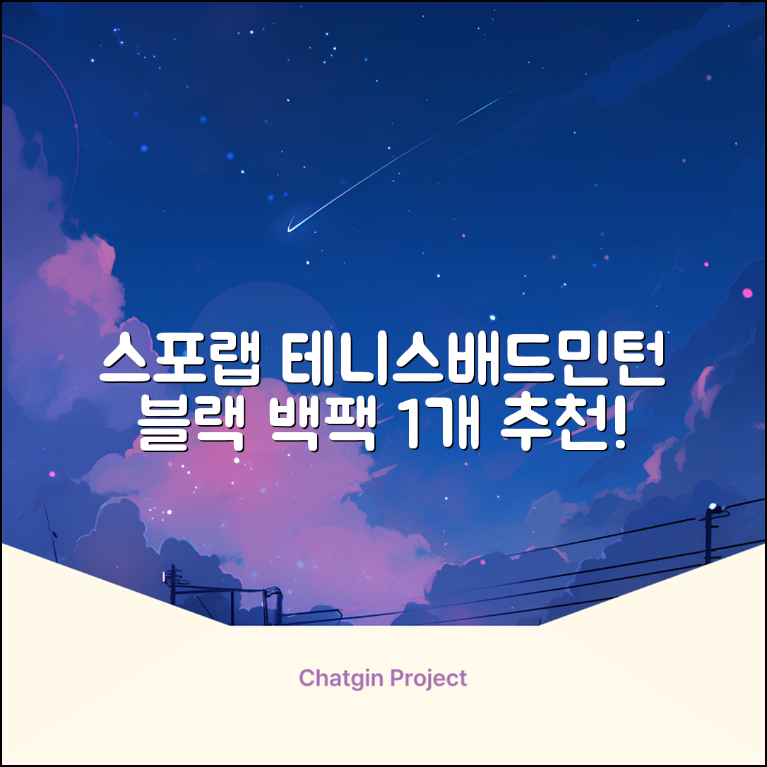 스포랩 테니스 가방 배드민턴 백팩, 블랙, 1개 추천 리뷰