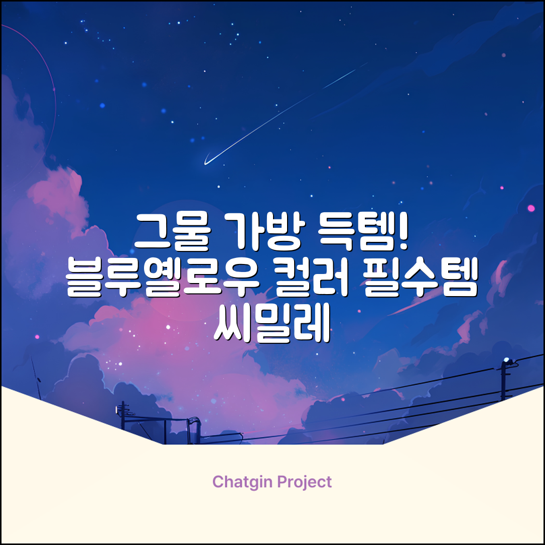 씨밀레 두꺼운 그물 공 가방, 블루 + 옐로우, 1개 추천 리뷰