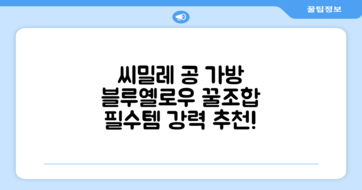 씨밀레 두꺼운 그물 공 가방, 블루 + 옐로우, 1개 추천 리뷰