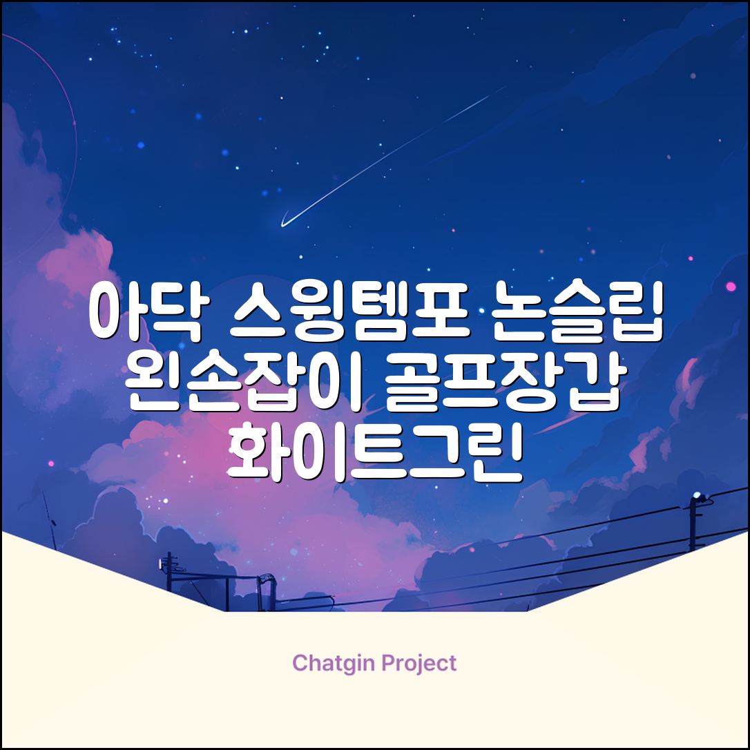 아닥 남성용 스윙템포칩 논슬립 골프장갑 왼손용, 화이트 + 그린, 1개 추천 리뷰