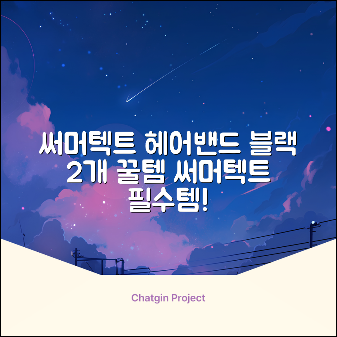 써머텍트 기능성 헤어밴드, 블랙, 2개 추천 리뷰