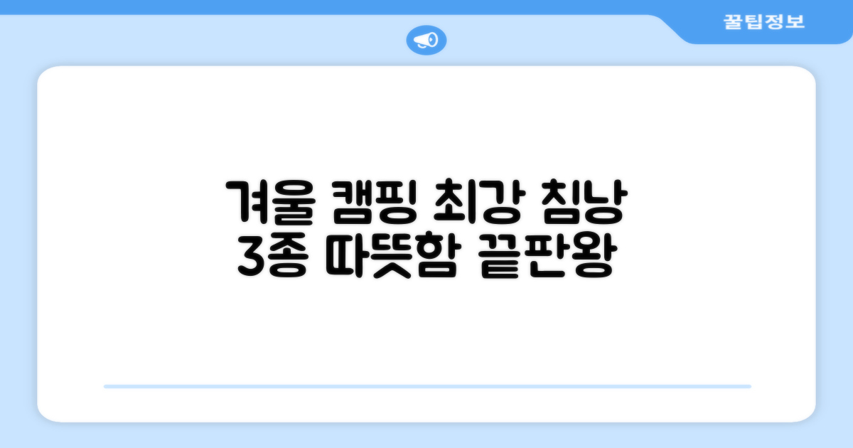 겨울 캠핑 3대 침낭 비교