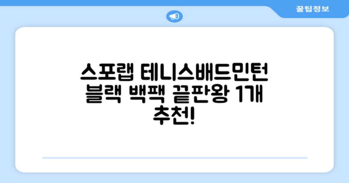스포랩 테니스 가방 배드민턴 백팩, 블랙, 1개 추천 리뷰